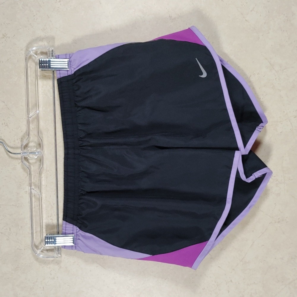 Nike Black Athletic Shorts with Purple Trim